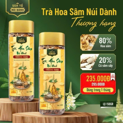 Trà Nụ hoa Sâm Nam núi Dành Thượng Hạng (Có thêm Củ Sâm 7 tuổi)
